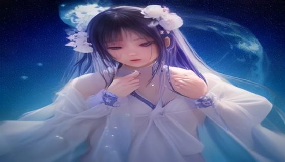 今日推荐h漫画大图封面，奇幻风格魔法少女在星空下施法，紫金色光效绚丽，画面史诗感强