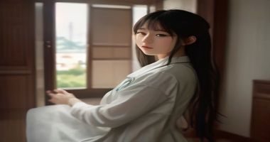 职场OL风格h漫画封面，精英女性在高楼办公室场景，都市感强烈画面冷艳